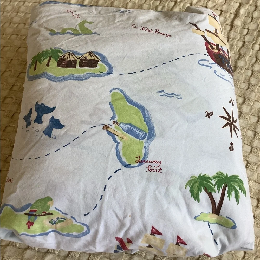 Pottery Barn Kids Bermuda Fish Twin Duvet Sheet Pillow Cases Covers